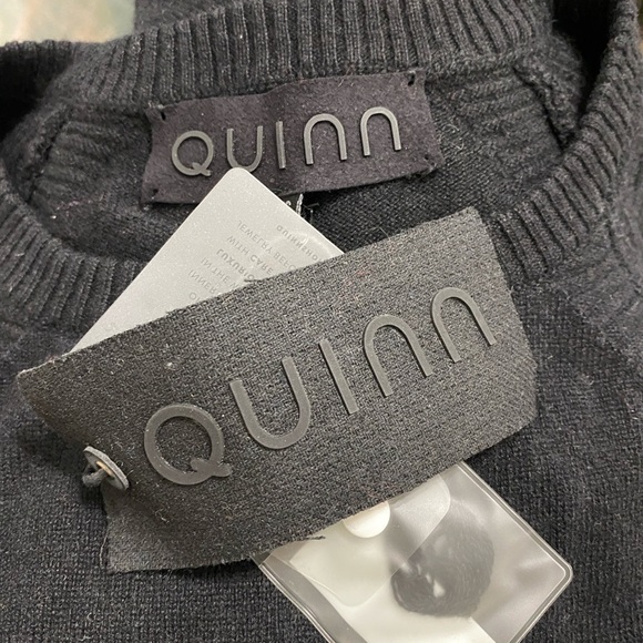 NWT QUINN CASHMERE Classic Black Women's Sweater Dress - Picture 3 of 6